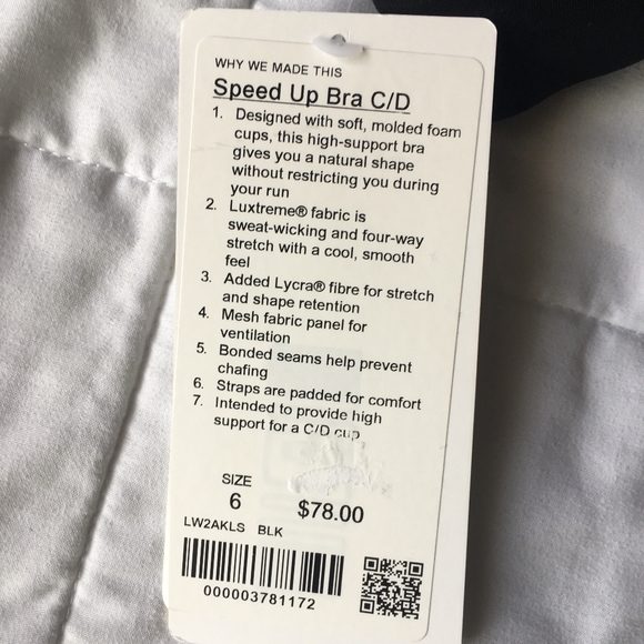 SOLD Lululemon Speed Up Sports Bra Size 6 - Picture 4 of 8